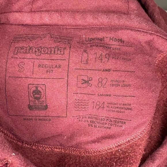 Patagonia Reg Fit Uprisal Hoody Casual Gorpcore Burgundy Maroon Womens Sz S - Picture 5 of 6
